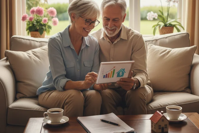 A retirement timeline showing mortgage payoff decisions, investment growth, and tax optimization strategies.